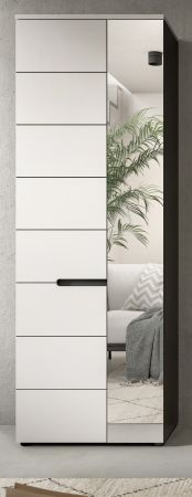Garderobenschrank Cooper in Wei� und Grau 65 x 190 cm mit variabler Inneneinteilung, Soft-Close