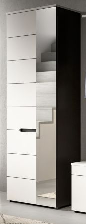 Garderobenschrank Cooper in Wei� und Grau 65 x 190 cm mit variabler Inneneinteilung, Soft-Close