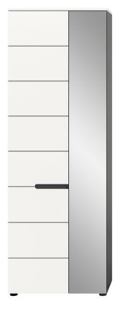 Garderobenschrank Cooper in Wei� und Grau 65 x 190 cm mit variabler Inneneinteilung, Soft-Close
