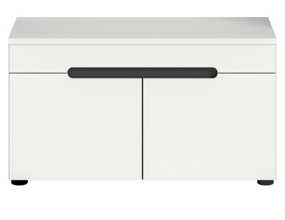 Garderobe Sitzbank Cooper in Wei� und Grau Garderobenbank 80 cm, Soft-Close