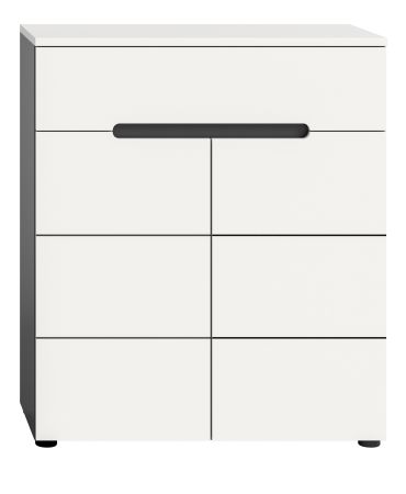 Schuhkommode Cooper in Wei� und Basalt Grau, Flurkommode 80 x 94 cm mit Soft-Close