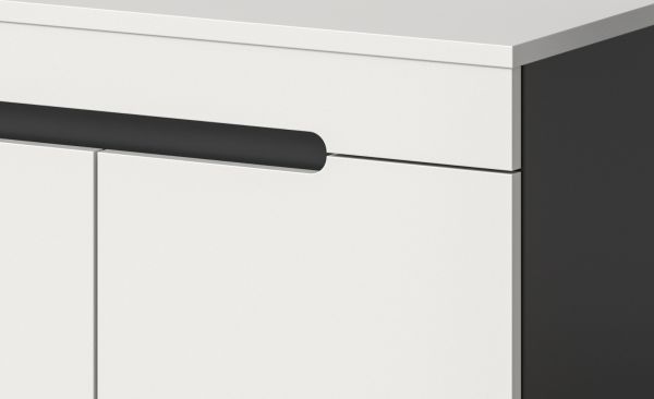 Garderobe Set 5-teilig Cooper Wei� und Basalt Grau 175 cm, Soft-Close