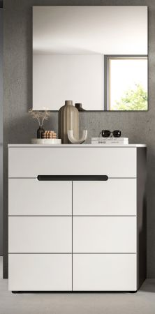 Garderobe Set 2-teilig Cooper in wei� und grau Schuhkommode und Spiegel, Soft-Close
