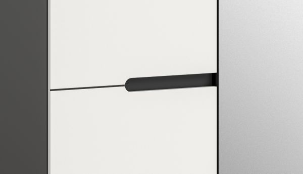 Garderobe Set 3-teilig Cooper in Wei� und Basalt Grau 160 cm, Soft-Close