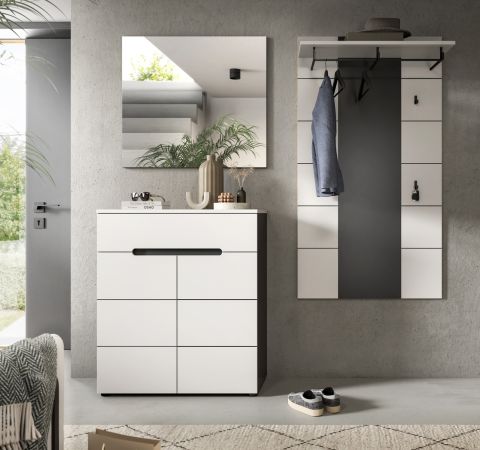 Garderobe Set 3-teilig Cooper in wei� und grau 175 cm, Soft-Close