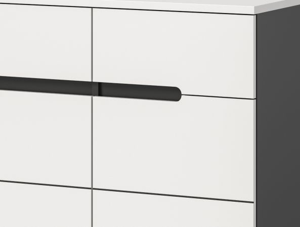Garderobe Set 3-teilig Cooper in wei� und grau 180 cm, Soft-Close