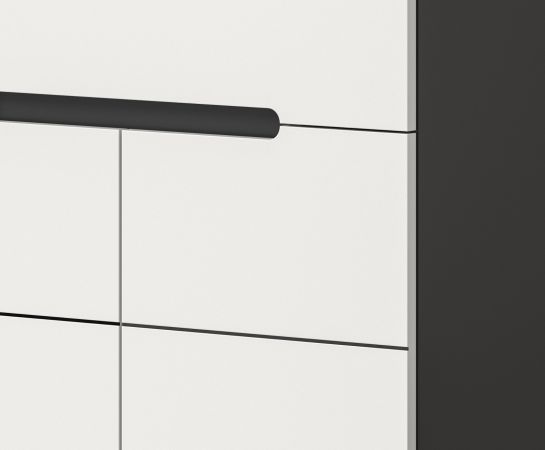 Garderobe Set 3-teilig Cooper in wei� und grau 140 cm, Soft-Close