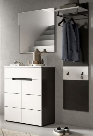 Garderobe Set 4-teilig Cooper in wei� und grau 220 cm, Soft-Close