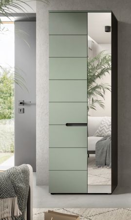 Garderobenschrank Cooper in Salbei gr�n und Basalt grau 65 x 190 cm variable Inneneinteilung, Soft-Close
