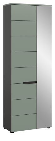 Garderobenschrank Cooper in Salbei gr�n und Basalt grau 65 x 190 cm variable Inneneinteilung, Soft-Close