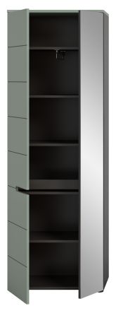 Garderobenschrank Cooper in Salbei gr�n und Basalt grau 65 x 190 cm variable Inneneinteilung, Soft-Close