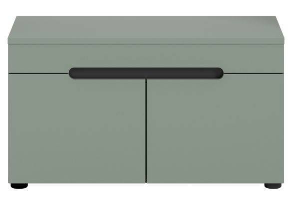 Garderobe Sitzbank Cooper in Salbei und Basalt Grau Garderobenbank 80 cm, Soft-Close