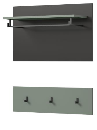 Garderobenpaneel Cooper in Salbei gr�n und grau Set 2-teilig 80 cm