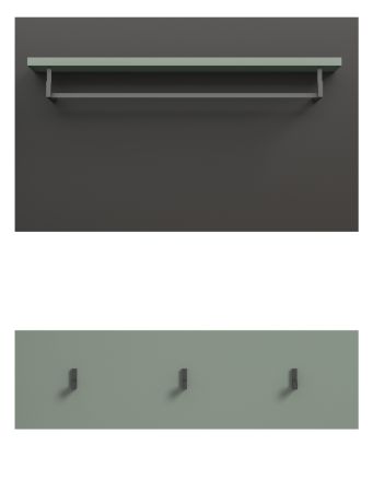 Garderobenpaneel Cooper in Salbei gr�n und grau Set 2-teilig 80 cm