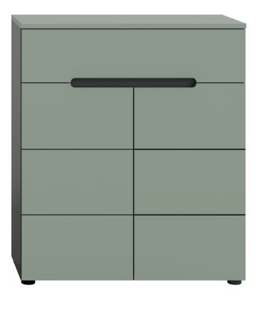 Schuhkommode Cooper in Salbei und Basalt Grau Flurkommode 80 x 94 cm, Soft-Close