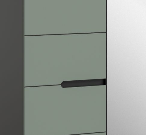 Garderobe Set 6-teilig Cooper in Salbei Gr�n und Basalt Grau, Komplett-Set mit Soft-Close