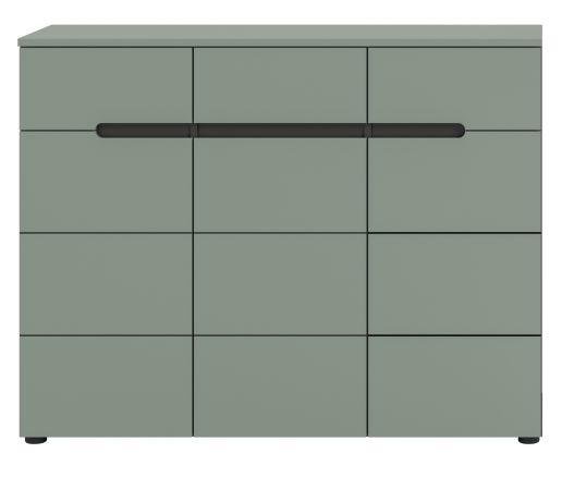Schuhkommode Cooper in Salbei und Basalt Grau Flurkommode 120 x 94 cm, Soft-Close