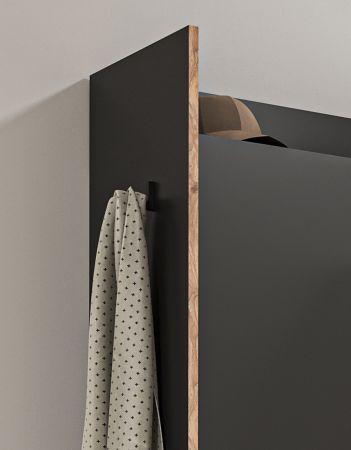 Garderobe Salud in grau und Nox Eiche Kompaktgarderobe 105 x 189 cm