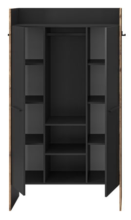 Garderobe Salud in grau und Nox Eiche Kompaktgarderobe 105 x 189 cm