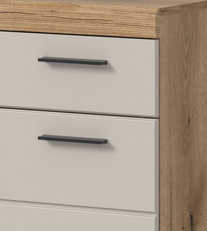 Badezimmer Kommode Shawn in Sand Kashmir und Evoke Eiche Badschrank 37 x 88 cm