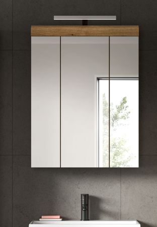 Badezimmer Spiegelschrank Shawn in Evoke Eiche Badschrank 3-t�rig 60 x 79 cm