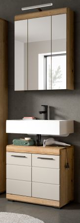 Badm�bel Set 2-teilig Shawn in Sand Kashmir und Evoke Eiche Badkombination 60 x 191 cm