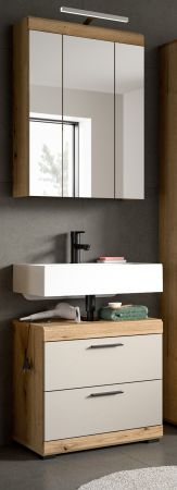 Badm�bel Set 2-teilig Shawn in Sand Kashmir und Evoke Eiche Badkombination 60 x 191 cm