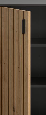 Badezimmer Kommode Livia in Artisan Eiche und grau Badschrank 60 x 81 cm