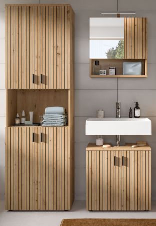 Badm�bel Set 3-teilig Livia in Artisan Eiche Badkombination 135 x 192 cm