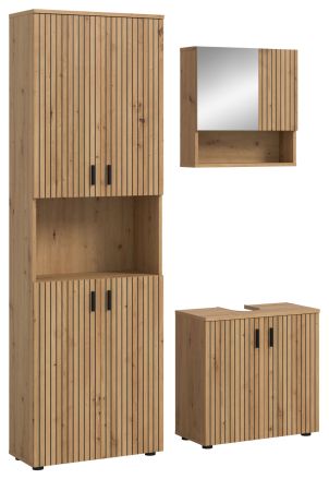 Badm�bel Set 3-teilig Livia in Artisan Eiche Badkombination 135 x 192 cm