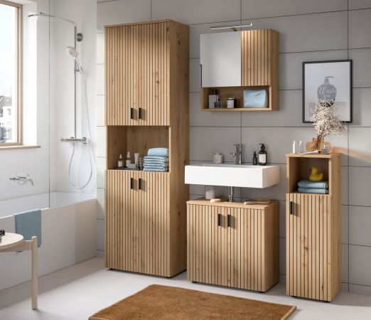 Badm�bel Set 2-teilig Livia in Artisan Eiche Badkombination 60 x 180 cm