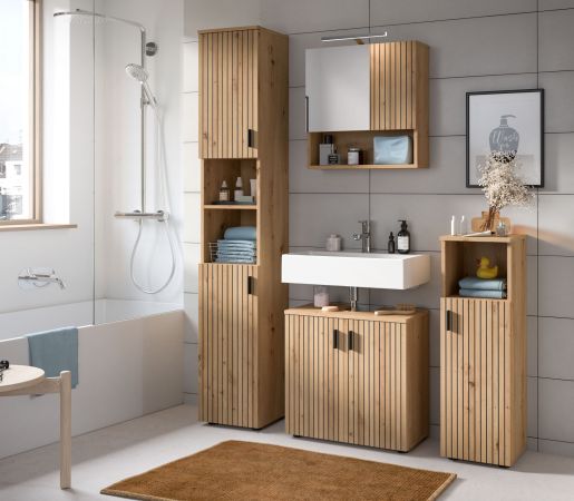 Badm�bel Set 3-teilig Livia in Artisan Eiche Badkombination 105 x 192 cm