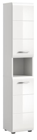 Badezimmer Hochschrank Cover in wei� Hochglanz Badschrank 30 x 185 cm