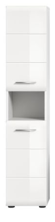 Badezimmer Hochschrank Cover in wei� Hochglanz Badschrank 30 x 185 cm