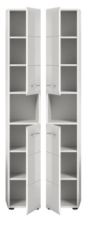Badezimmer Hochschrank Cover in wei� Hochglanz Badschrank 30 x 185 cm