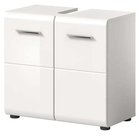 Waschbeckenunterschrank Cover in wei� Hochglanz Badezimmer Unterschrank 60 cm