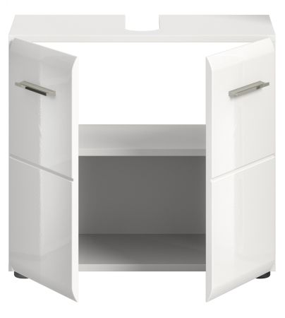 Waschbeckenunterschrank Cover in wei� Hochglanz Badezimmer Unterschrank 60 cm