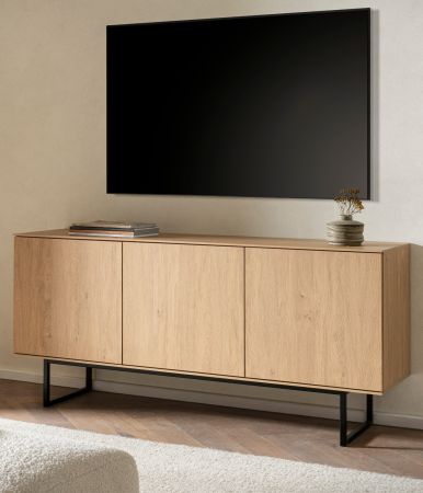 TV-Lowboard Breda in Stone Eiche 150 x 70 cm, mit Push-to-Open und Komforth�he