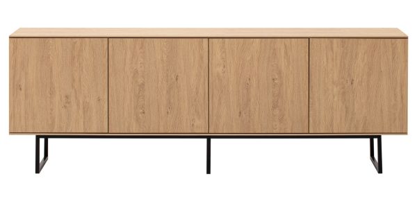 TV-Lowboard Breda in Stone Eiche 200 x 70 cm, mit Push-to-Open und Komforth�he