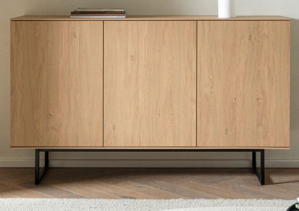 Sideboard Breda in Stone Eiche Kommode 150 x 90 cm, mit Push-to-Open