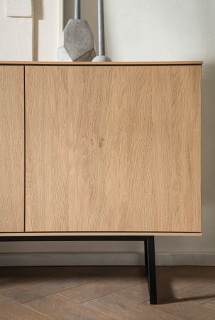 Sideboard Breda in Stone Eiche Kommode 200 x 90 cm, mit Push-to-Open
