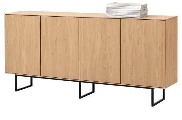 Sideboard Breda in Stone Eiche Kommode 200 x 90 cm, mit Push-to-Open