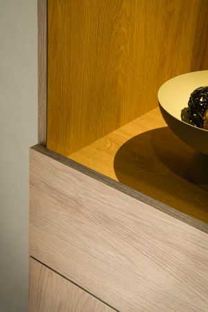Wohnwand Breda in Stone Eiche Wohnkombination 3-teilig 400 cm, mit Push-to-Open