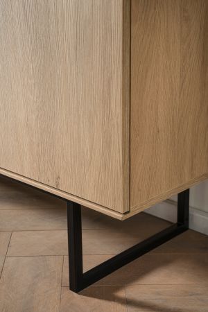 Wohnwand Breda in Stone Eiche Wohnkombination 2-teilig 220 cm, mit Push-to-Open