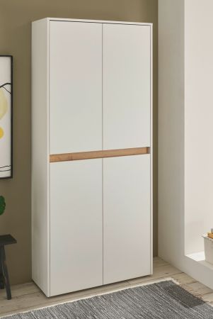 Schuhschrank Center in wei� und Wotan Eiche Flurschrank 85 x 195 cm