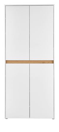Schuhschrank Center in wei� und Wotan Eiche Flurschrank 85 x 195 cm