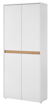 Schuhschrank Center in wei� und Wotan Eiche Flurschrank 85 x 195 cm