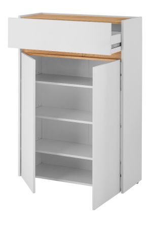 Garderobe Set 5-teilig Center in wei� und Wotan Eiche Garderobenkombination 265 x 200 cm