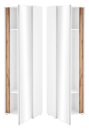 Garderobe Set 5-teilig Center in wei� und Wotan Eiche Garderobenkombination 265 x 200 cm