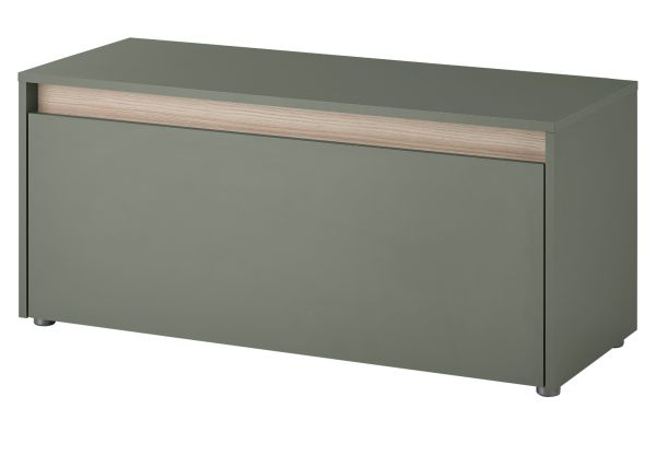 Garderobe Sitzbank Center in Salbei und Barista Eiche Garderobenbank 100 cm
